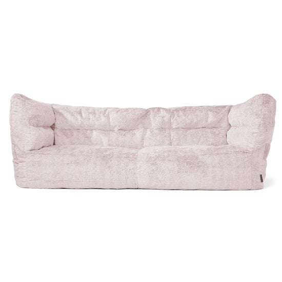 Louis 3 Seater Sofa Bean Bag - Fluffy Faux Fur Rabbit Dusty Pink 01