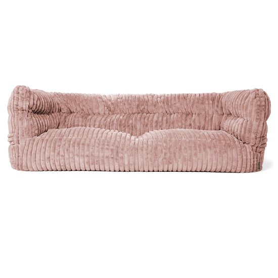 Louis 3 Seater Sofa Bean Bag - Ultra Plush Cord Dusty Pink 01