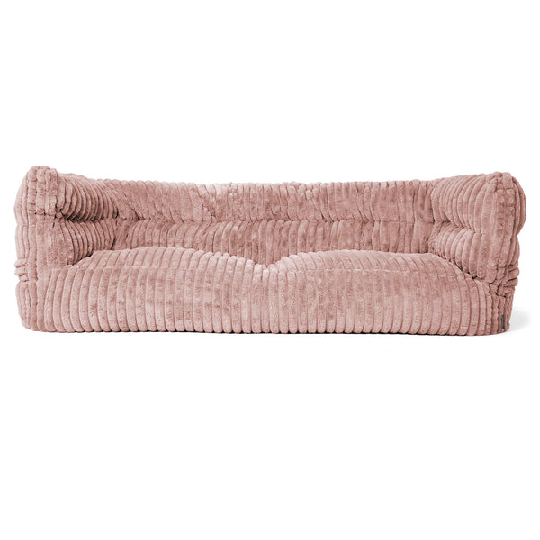 Louis 3 Seater Sofa Bean Bag - Ultra Plush Cord Dusty Pink 01