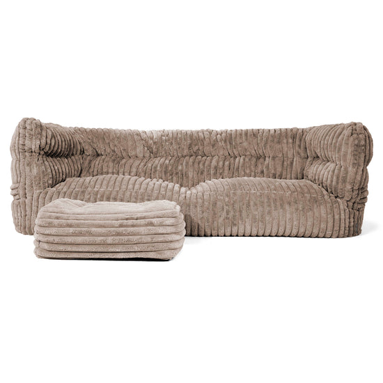 Louis 3 Seater Sofa Bean Bag - Ultra Plush Cord Minky 02