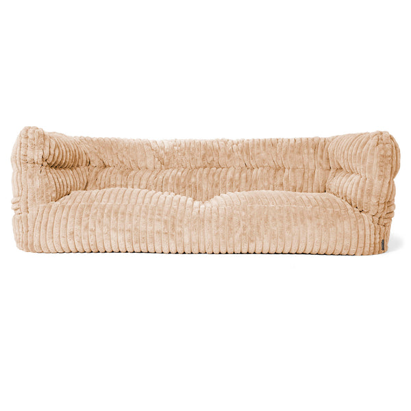 Louis 3 Seater Sofa Bean Bag - Ultra Plush Cord Peach 01