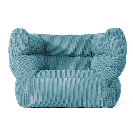 Louis Armchair Bean Bag - Cord Aegean Blue 01