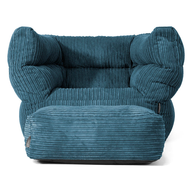 Louis Armchair Bean Bag - Cord Navy Blue 02