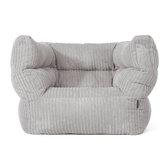 Louis Armchair Bean Bag - Cord Silver Grey 01