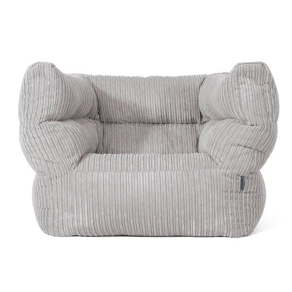 Louis Armchair Bean Bag - Cord Silver Grey 01