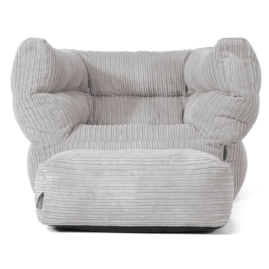 Louis Armchair Bean Bag - Cord Silver Grey 02