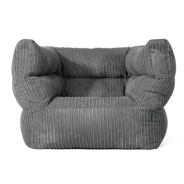 Louis Armchair Bean Bag - Cord Slate Grey 01