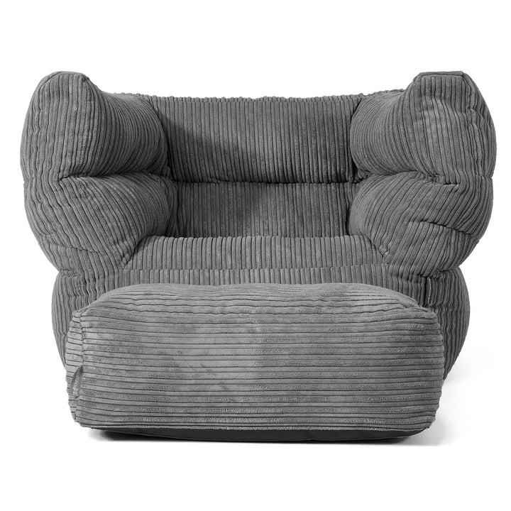 Louis Armchair Bean Bag - Cord Slate Grey 02
