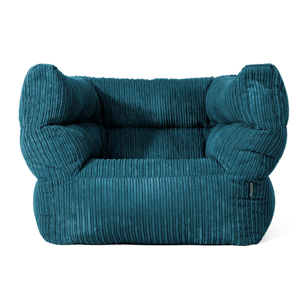 Louis Armchair Bean Bag - Cord Teal Blue 01