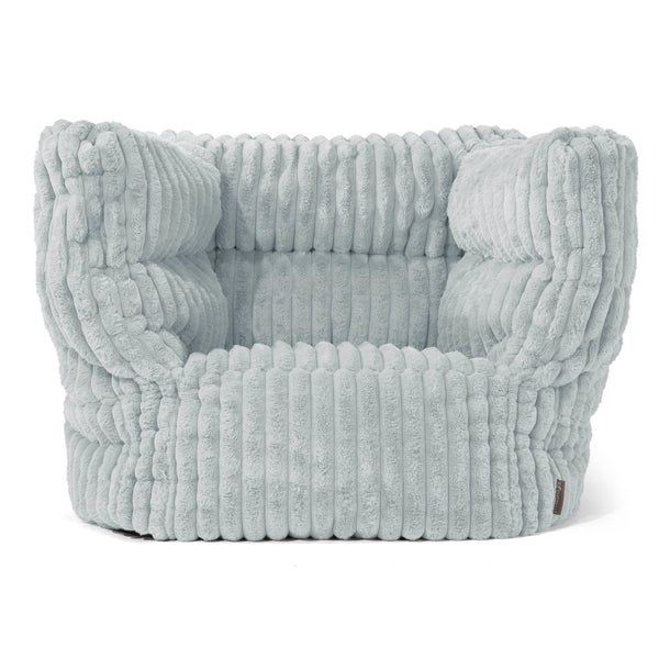 Louis Armchair Bean Bag - Ultra Plush Cord Duck Egg Blue 01