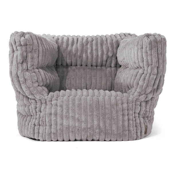 Louis Armchair Bean Bag - Ultra Plush Cord Grey 01
