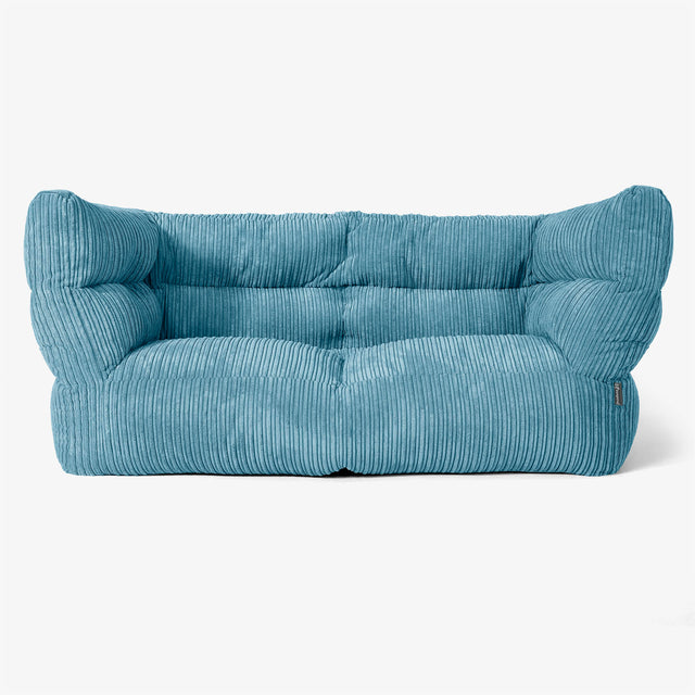 The 2 Seater Albert Sofa Bean Bag 2.0 - Cord Aegean Blue 01