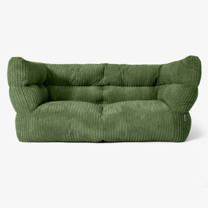 The 2 Seater Albert Sofa Bean Bag 2.0 - Cord Forest Green