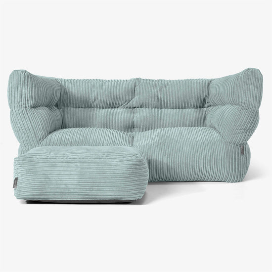 The 2 Seater Albert Sofa Bean Bag 2.0 - Cord Mint Green 02