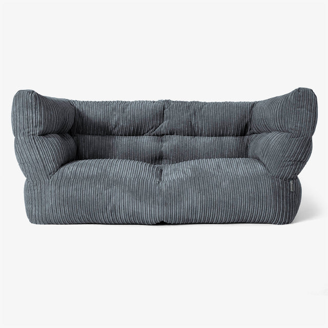 The 2 Seater Albert Sofa Bean Bag 2.0 - Cord Slate Grey 01