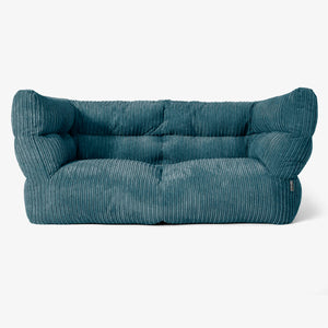 The 2 Seater Albert Sofa Bean Bag 2.0 - Cord Teal Blue