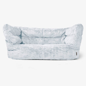 The 2 Seater Albert Sofa Bean Bag 2.0 - Fluffy Faux Fur Rabbit Dusty Blue