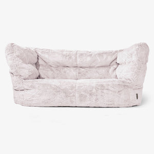 The 2 Seater Albert Sofa Bean Bag 2.0 - Fluffy Faux Fur Rabbit Dusty Pink