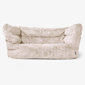 The 2 Seater Albert Sofa Bean Bag 2.0 - Fluffy Faux Fur Rabbit Golden Brown
