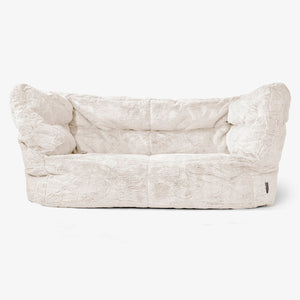The 2 Seater Albert Sofa Bean Bag 2.0 - Fluffy Faux Fur Rabbit White