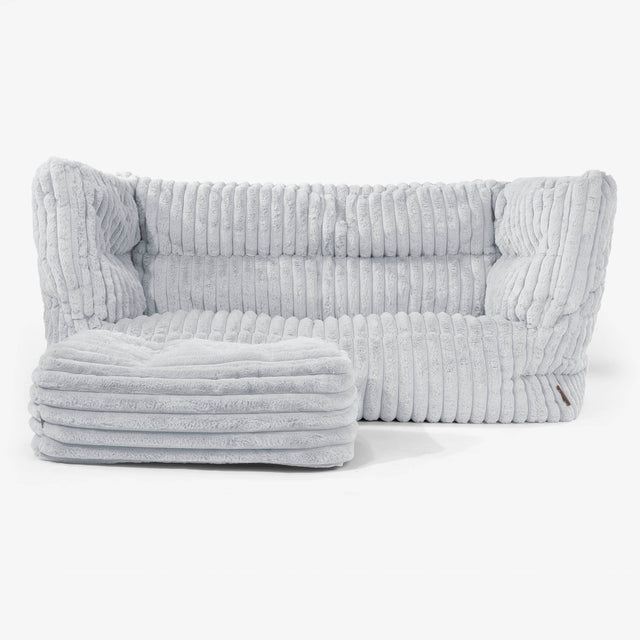 The 2 Seater Albert Sofa Bean Bag 2.0 - Ultra Plush Cord Duck Egg Blue 02