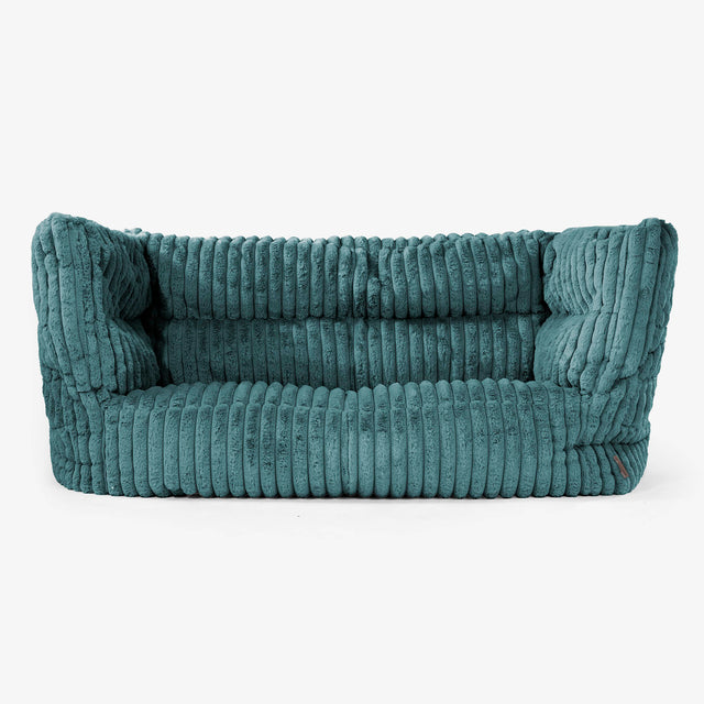 The 2 Seater Albert Sofa Bean Bag 2.0 - Ultra Plush Cord Teal 01
