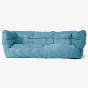 The 3 Seater Albert Sofa Bean Bag 2.0 - Cord Aegean Blue
