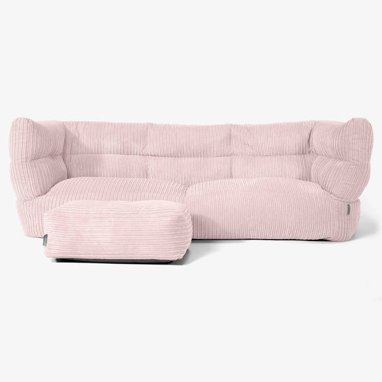 The 3 Seater Albert Sofa Bean Bag 2.0 - Cord Blush Pink 02
