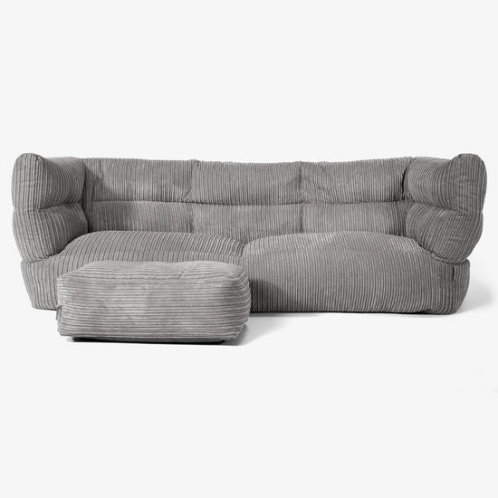 The 3 Seater Albert Sofa Bean Bag 2.0 - Cord Graphite Grey 02