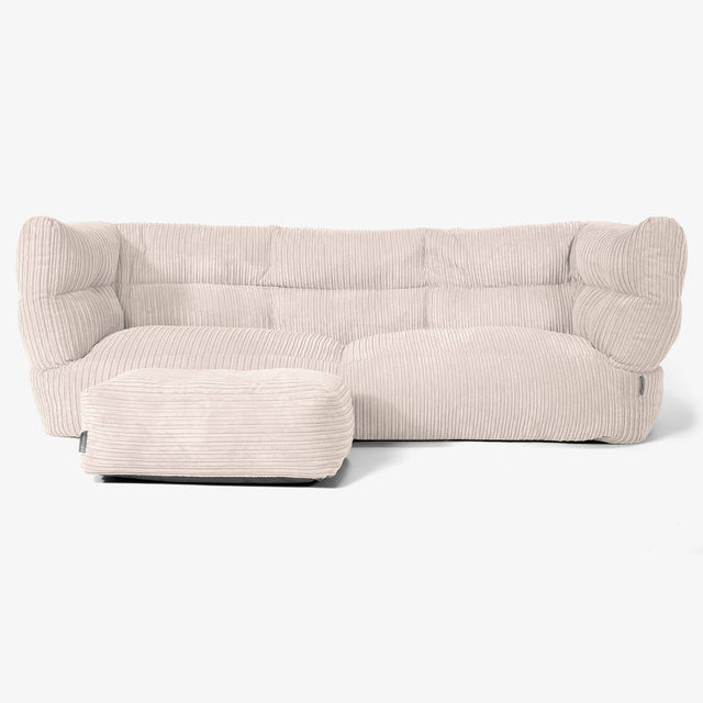 The 3 Seater Albert Sofa Bean Bag 2.0 - Cord Ivory 02