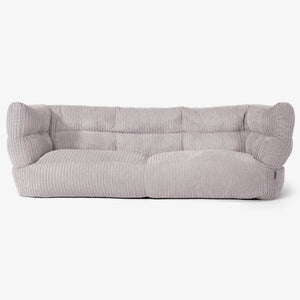 The 3 Seater Albert Sofa Bean Bag 2.0 - Cord Silver Grey