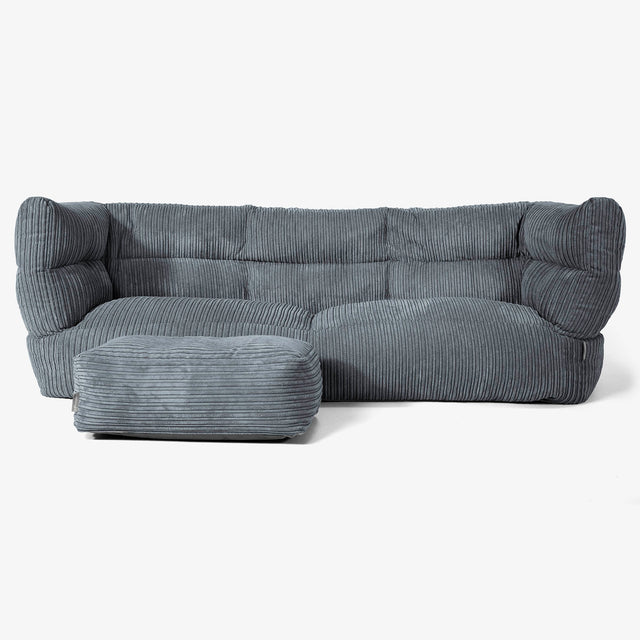 The 3 Seater Albert Sofa Bean Bag 2.0 - Cord Slate Grey 02