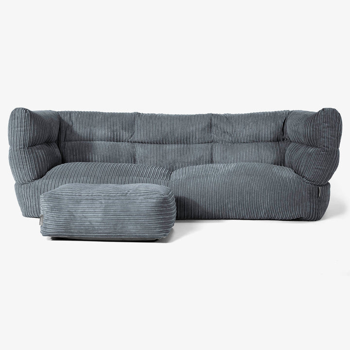 The 3 Seater Albert Sofa Bean Bag 2.0 - Cord Slate Grey 02