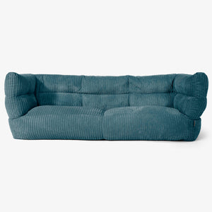 The 3 Seater Albert Sofa Bean Bag 2.0 - Cord Teal Blue