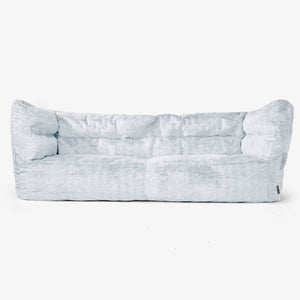 The 3 Seater Albert Sofa Bean Bag 2.0 - Fluffy Faux Fur Rabbit Dusty Blue