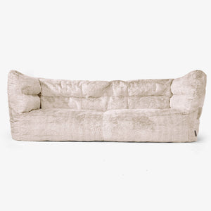 The 3 Seater Albert Sofa Bean Bag 2.0 - Fluffy Faux Fur Rabbit Golden Brown