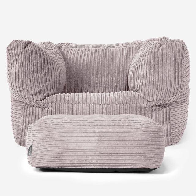 Albert Bean Bag Armchair - Cord Aluminium Silver 02