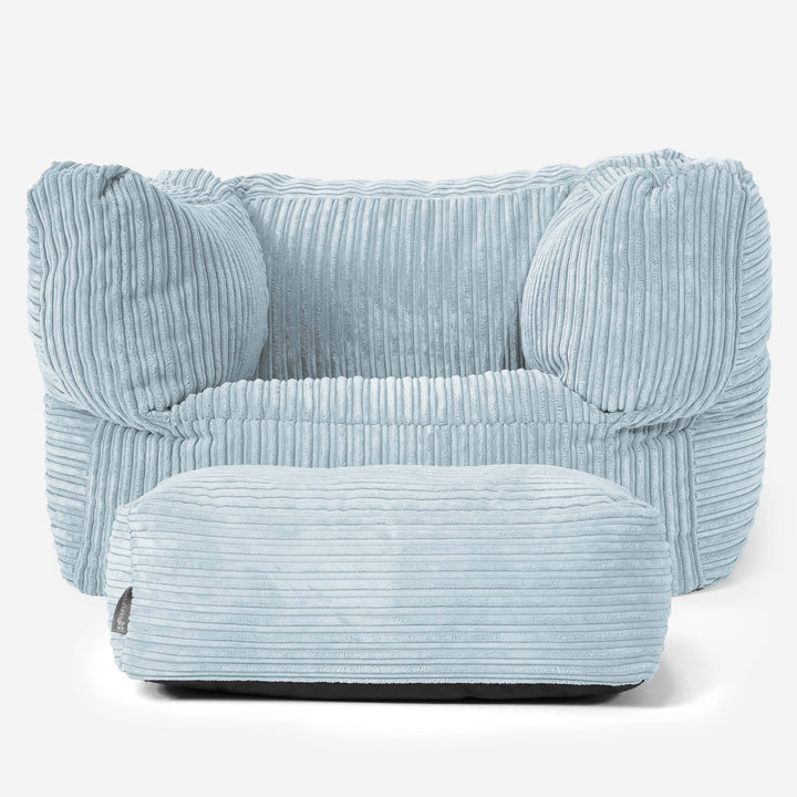 Albert Bean Bag Armchair - Cord Baby Blue 02