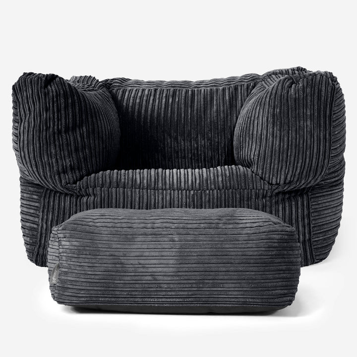 Albert Bean Bag Armchair - Cord Black 02