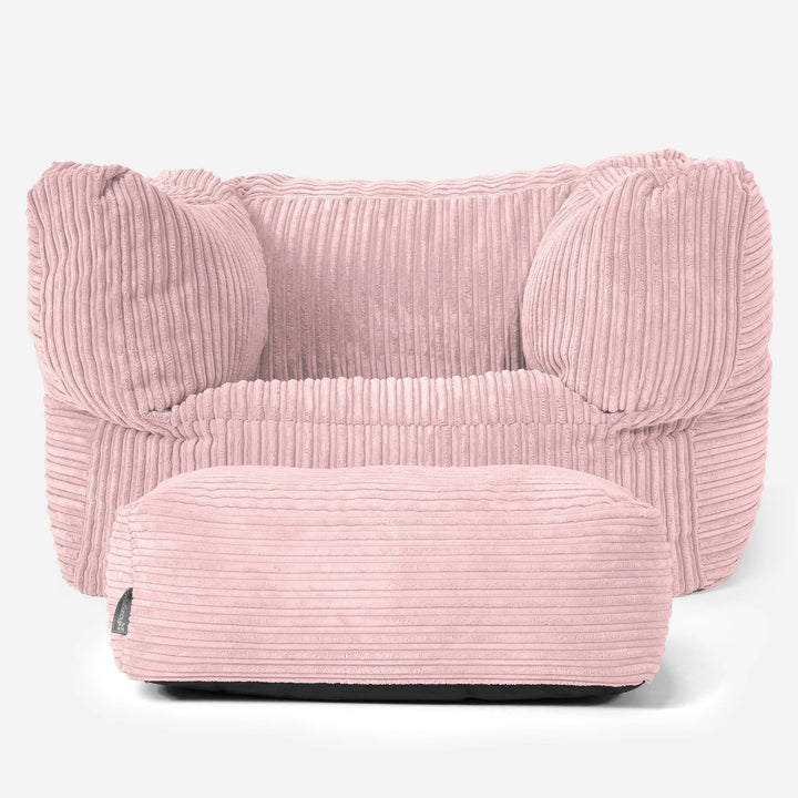 Albert Bean Bag Armchair - Cord Blush Pink 02