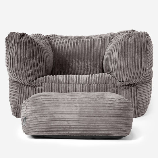 Albert Bean Bag Armchair - Cord Graphite Grey 02