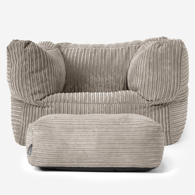 Albert Bean Bag Armchair - Cord Mink 02