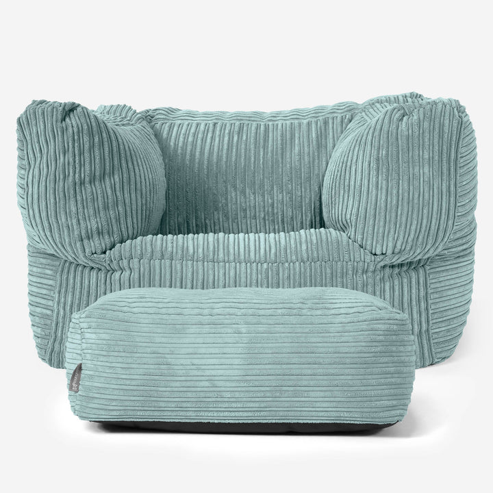 Albert Bean Bag Armchair - Cord Mint Green 02