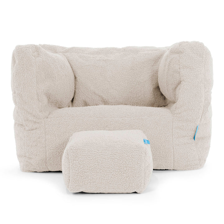 Albert Children's Bean Bag Armchair 1-5 yr - Boucle Ivory 03