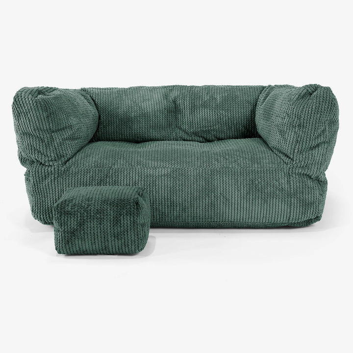 Albert Kids Sofa Bean Bag 2-6 yr - Pom Pom Emerald Green 02
