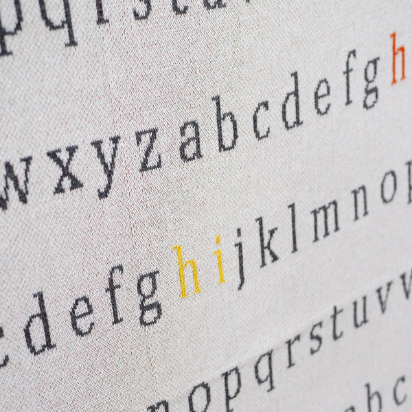Throw / Blanket - Cotton Blend Alphabet Fabric Close-up Image