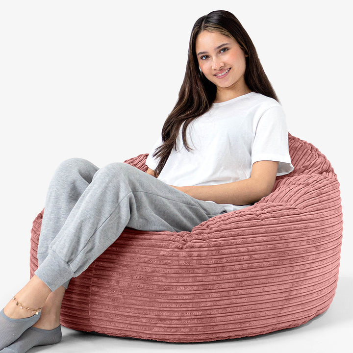 Archi Bean Bag Chair - Cord Peach 02