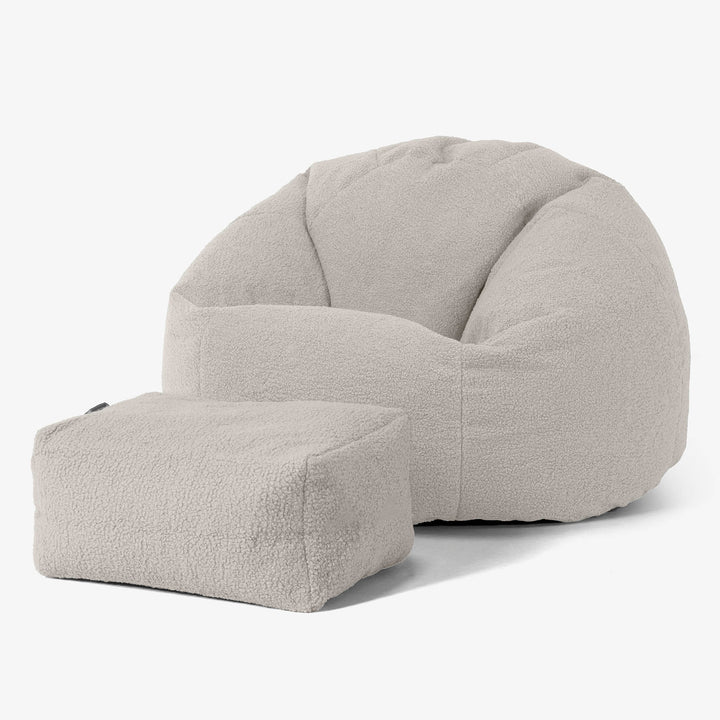 Classic Bean Bag Chair - Boucle Ivory 02
