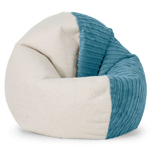 Flexforma Adult Bean Bag Chair - Boucle & Cord Aegean Blue