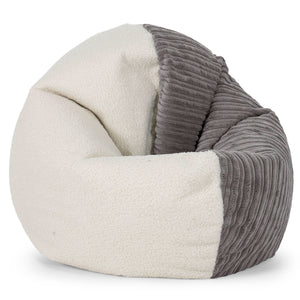 Flexforma Adult Bean Bag Chair - Boucle & Cord Graphite Grey